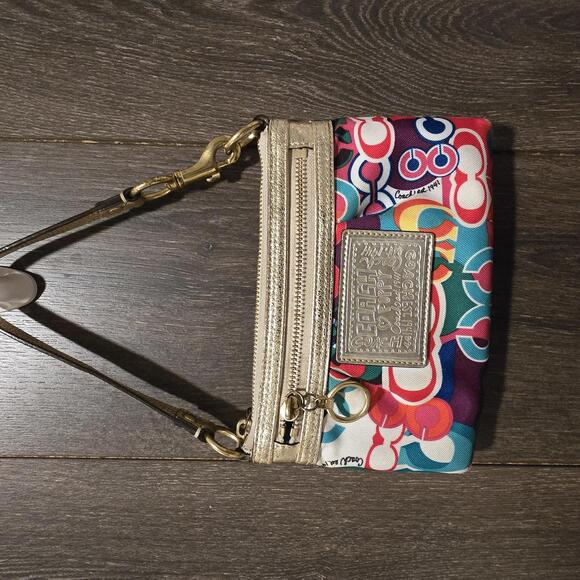 Coach Handbags - *SOLD*Coach Poppy Multicolor Wristlet Clutch